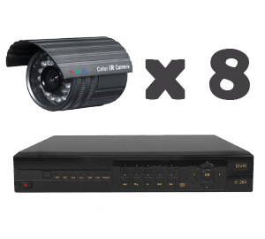 Kit 8 x cámaras videovigilancia